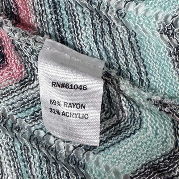 Vanity Chevron Fringe Hem Open Knit Cardigan – Size L Boho - Picture 7 of 8